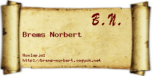 Brems Norbert névjegykártya